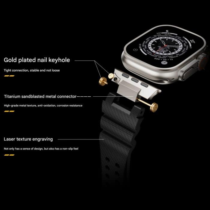 Cooles Silikon-Uhrenarmband mit zweireihigen Löchern, For Apple Watch 46mm / 49mm / 45mm / 44mm, For Apple Watch 42mm / 41mm / 40mm / 38mm – Bild 4