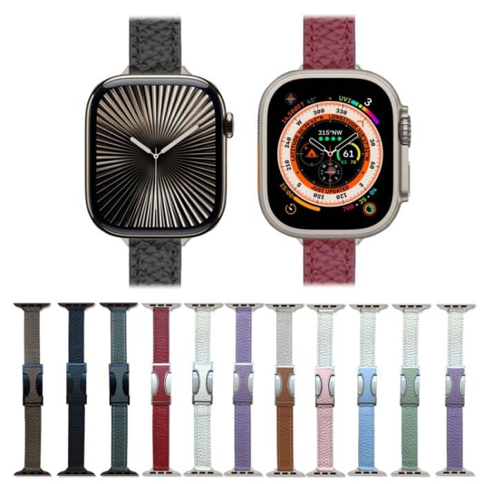 14 mm Uhrenarmband aus Litschileder mit Magnetschnalle, For Apple Watch 46mm / 49mm / 45mm / 44mm, For Apple Watch 42mm / 41mm / 40mm / 38mm – Bild 2