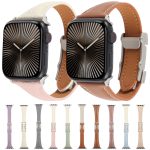 Schmale Magnetschnalle, Echtleder-Uhrenarmband – Bild 2