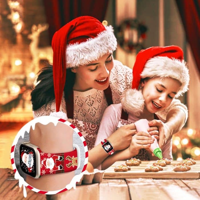 Uhrenarmband aus Silikon mit weihnachtlichem Muster und Schmetterlingsschnalle, For Apple Watch 46mm / 49mm / 45mm / 44mm, For Apple Watch 42mm / 41mm / 40mm / 38mm – Bild 9