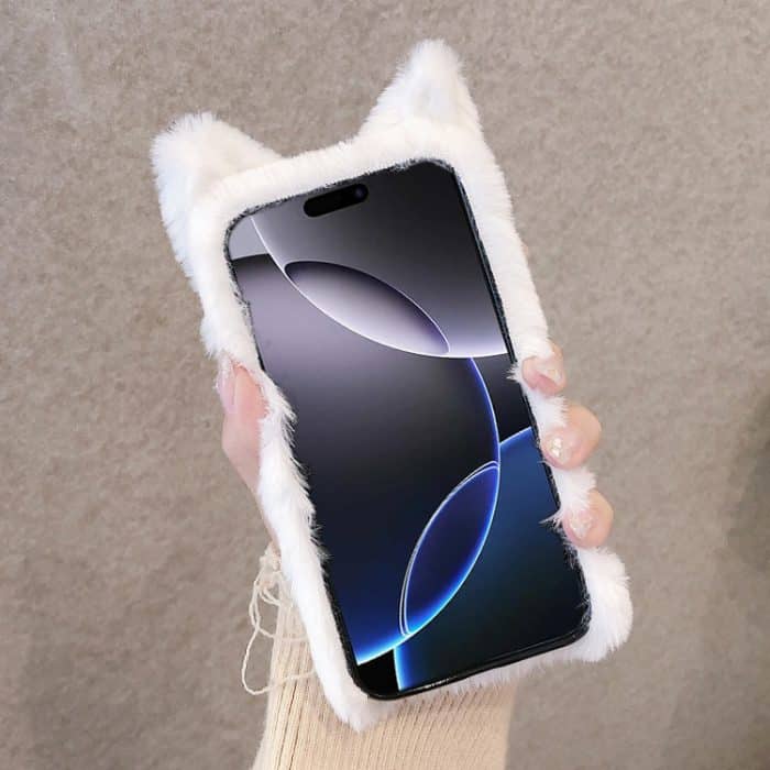 3D süße Katzenplüsch-Telefonhülle mit vollständiger Abdeckung, For iPhone 12, For iPhone 12 Pro Max, For iPhone 12 Pro, For iPhone 12 mini – Bild 3