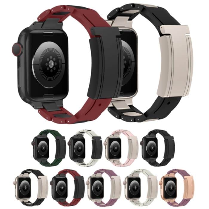 Uhrenarmband aus Edelstahl und Gummi mit T-förmiger Magnetschnalle, For Apple Watch 46mm / 49mm / 45mm / 44mm, For Apple Watch 42mm / 41mm / 40mm / 38mm – Bild 4