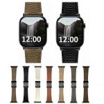 Magnetisches Uhrenarmband aus echtem Leder mit Fallschirmschnalle und Litschi-Muster, For Apple Watch 46mm / 49mm / 45mm / 44mm, For Apple Watch 42mm / 41mm / 40mm / 38mm – Bild 4