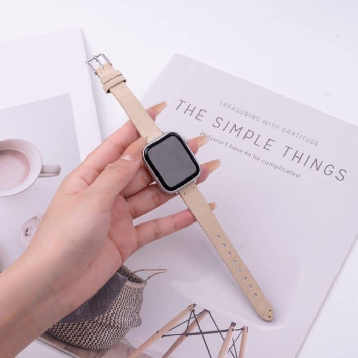 Mattes Uhrenarmband aus echtem Leder – Bild 4