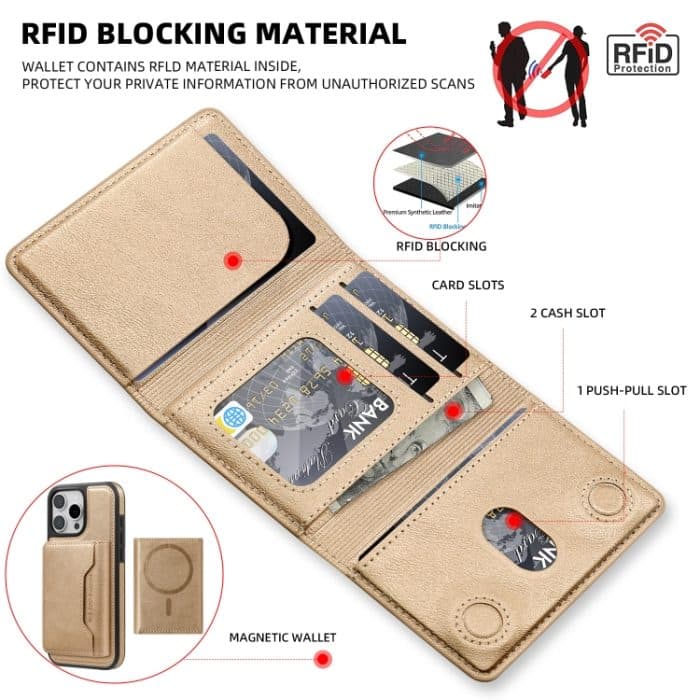 Pindun Multifunktionale MagSafe Magnetische Brieftasche Kartentasche, With Retail Box, Without Retail Box – Bild 4