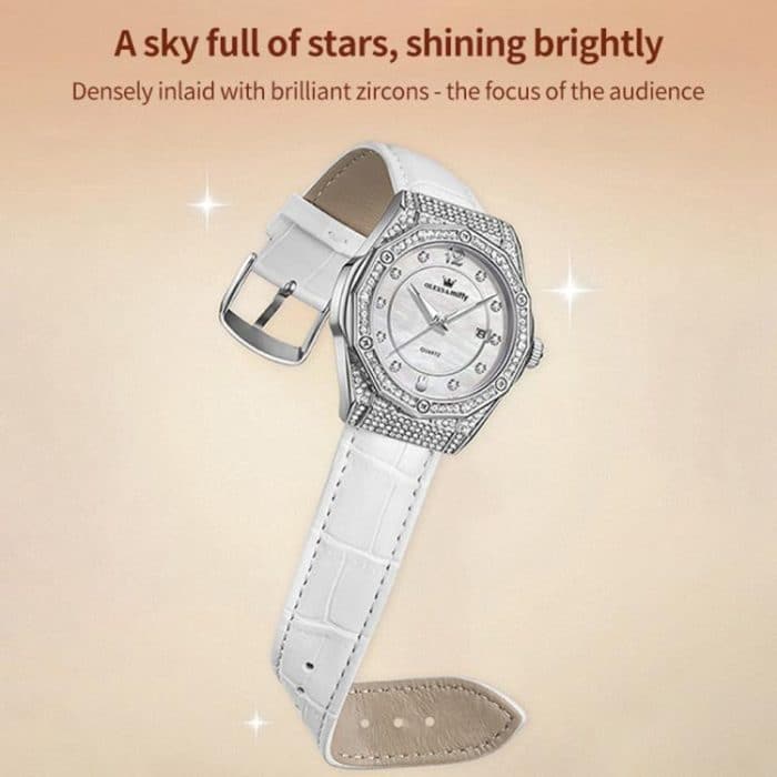 OLEVS 1003 Damen-Mode-Quarzuhr mit Diamantbesatz und Datum – Bild 2