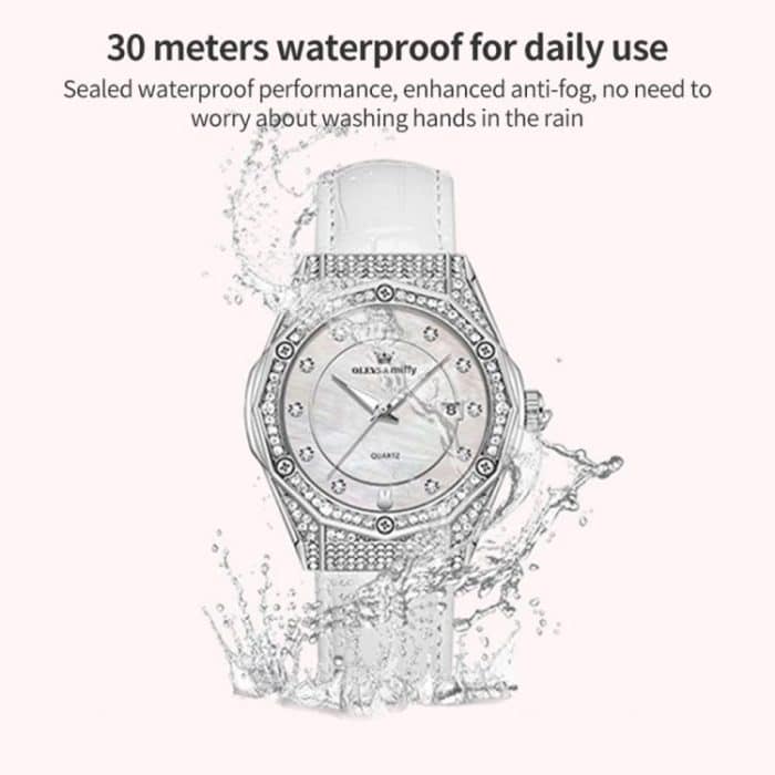 OLEVS 1003 Damen-Mode-Quarzuhr mit Diamantbesatz und Datum – Bild 7