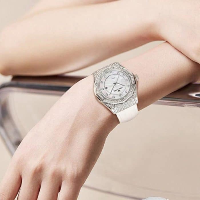 OLEVS 1003 Damen-Mode-Quarzuhr mit Diamantbesatz und Datum – Bild 9