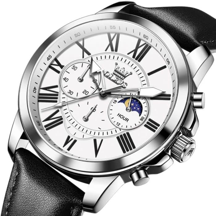 OLEVS 3632 Herren Multifunktionale Quarzuhr mit großem Zifferblatt und leuchtender, wasserdichter Uhr – Bild 3