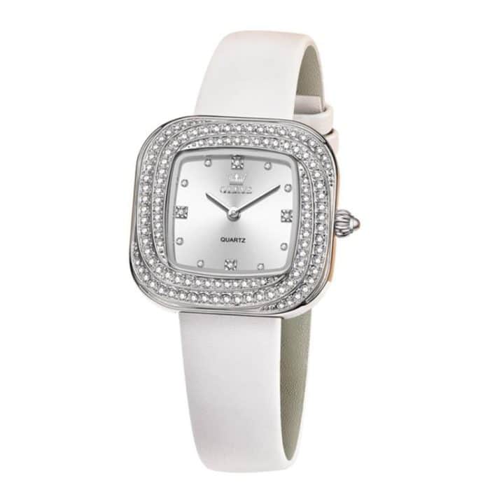 OLEVS 5512 Damen-Quarzuhr mit quadratischem Diamantring, wasserdicht – Bild 4