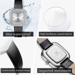 OLEVS 5512 Damen-Quarzuhr mit quadratischem Diamantring, wasserdicht – Bild 2