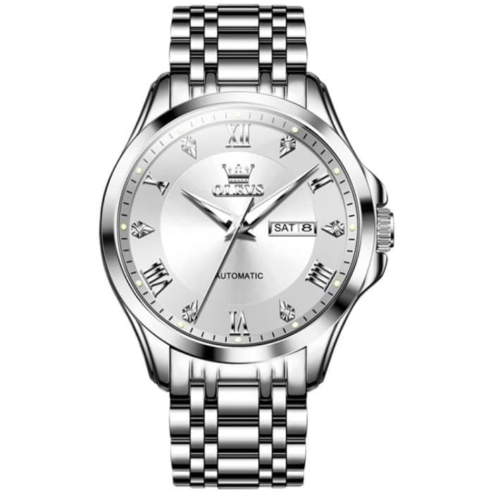 EDA007539601A.jpg OLEVS 6702 Herren wasserdichte, leuchtende mechanische Uhr mit Doppelkalender – Bild 1