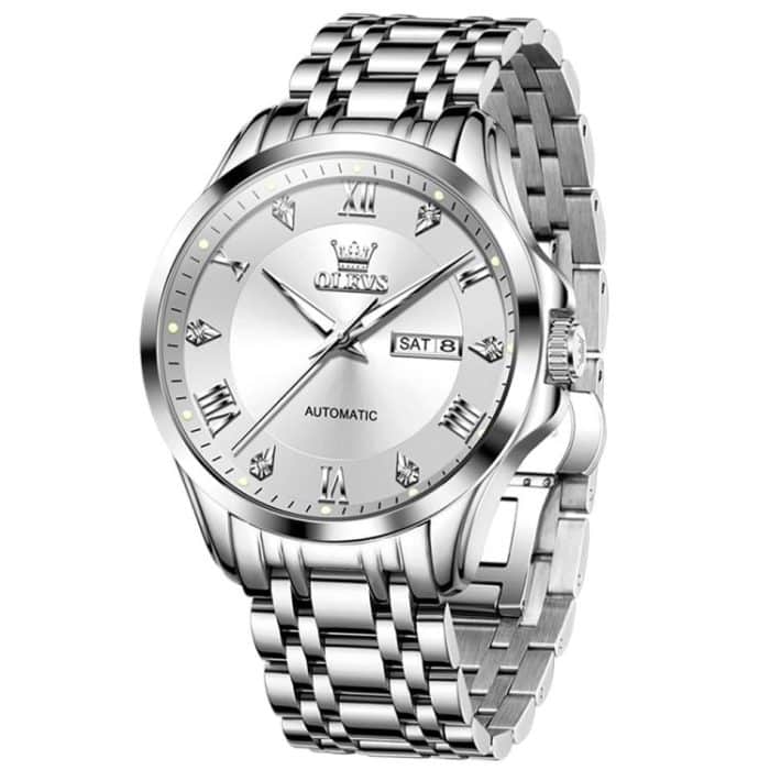 EDA007539601A_1.jpg OLEVS 6702 Herren wasserdichte, leuchtende mechanische Uhr mit Doppelkalender – Bild 2