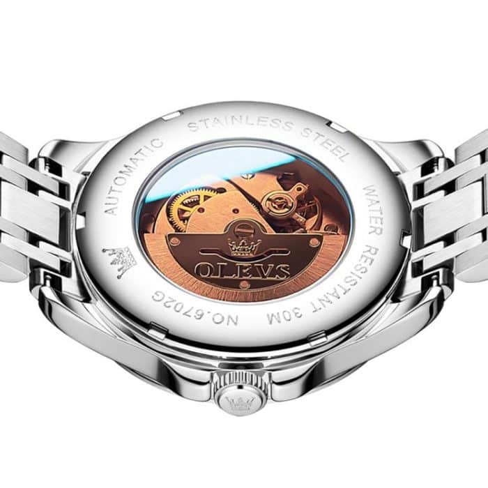EDA007539601A_2.jpg OLEVS 6702 Herren wasserdichte, leuchtende mechanische Uhr mit Doppelkalender – Bild 3