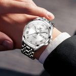 OLEVS 6702 Herren wasserdichte, leuchtende mechanische Uhr mit Doppelkalender – Bild 5