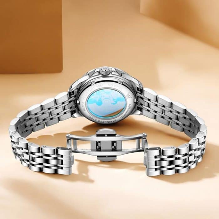 EDA007539701A_2.jpg OLEVS 6702 Wasserdichte mechanische Armbanduhr für Damen mit leuchtendem Einzelkalender – Bild 3