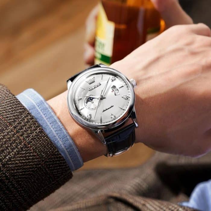 OLEVS 7040 Herren-Uhr mit Sonne, Mond und Stern, leuchtend, wasserdicht – Bild 7