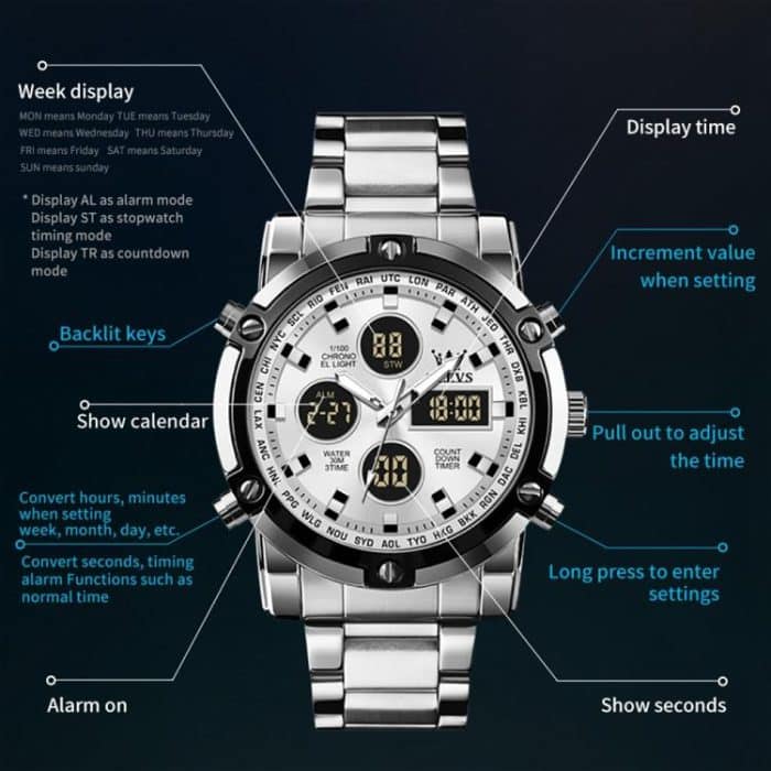 OLEVS 1106 Leuchtende wasserdichte intelligente elektronische Herrenuhr – Bild 5