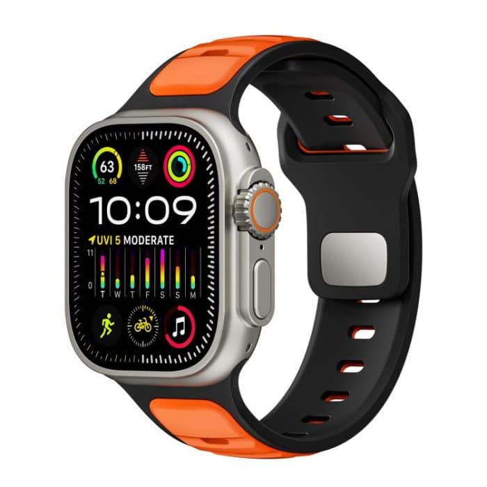 Zweifarbiges Silikon-Uhrenarmband mit Normannen-Schnalle, For Apple Watch 46mm / 49mm / 45mm / 44mm, For Apple Watch 42mm / 41mm / 40mm / 38mm – Bild 1
