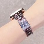 Uhrenarmband aus Edelstahl mit farbigem Diamant-Katzenmotiv, For Apple Watch 46mm / 49mm / 45mm / 44mm, For Apple Watch 42mm / 41mm / 40mm / 38mm – Bild 5