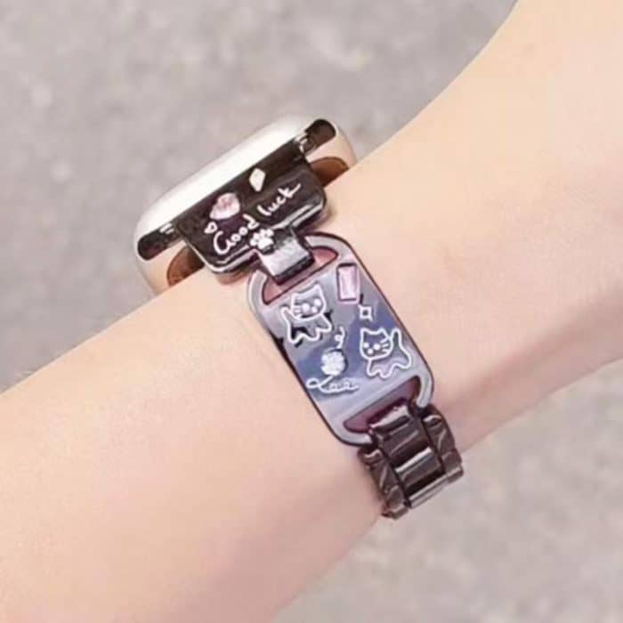 Uhrenarmband aus Edelstahl mit farbigem Diamant-Katzenmotiv, For Apple Watch 46mm / 49mm / 45mm / 44mm, For Apple Watch 42mm / 41mm / 40mm / 38mm – Bild 5