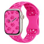 Uhrenarmband aus Silikon mit Hundepfotenknochen und Schmetterlingsschnalle, For Apple Watch 46mm / 49mm / 45mm / 44mm, For Apple Watch 42mm / 41mm / 40mm / 38mm