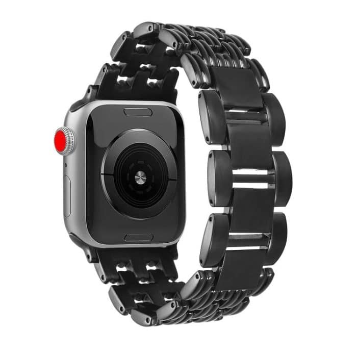 EDA007616501A.jpg Uhrenarmband aus Edelstahl mit fünf Perlen und Streifen, For Apple Watch 46mm / 49mm / 45mm / 44mm, For Apple Watch 42mm / 41mm / 40mm / 38mm – Bild 1