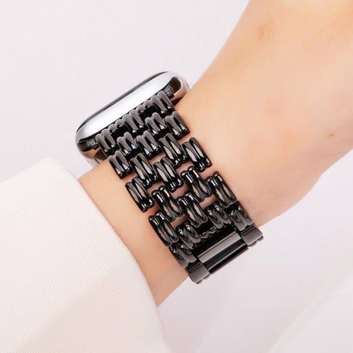 Uhrenarmband aus Edelstahl mit fünf Perlen und Streifen, For Apple Watch 46mm / 49mm / 45mm / 44mm, For Apple Watch 42mm / 41mm / 40mm / 38mm – Bild 6