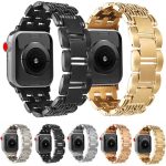 Uhrenarmband aus Edelstahl mit fünf Perlen und Streifen, For Apple Watch 46mm / 49mm / 45mm / 44mm, For Apple Watch 42mm / 41mm / 40mm / 38mm – Bild 3