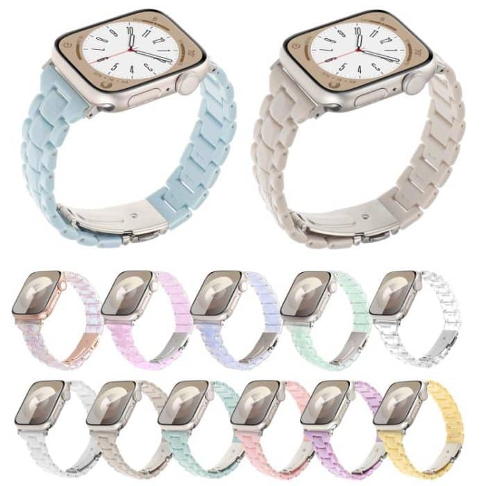 Uhrenarmband aus Kunstharz mit Rautenmuster und drei Perlen in schmaler Taille, For Apple Watch 46mm / 49mm / 45mm / 44mm, For Apple Watch 42mm / 41mm / 40mm / 38mm – Bild 2