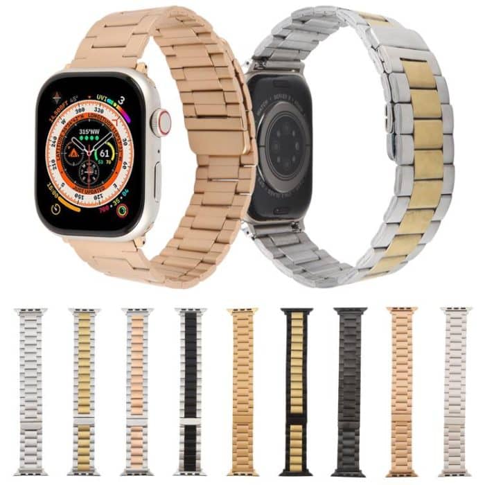 Magnetisches Uhrenarmband aus Stahl mit drei Perlen, For Apple Watch 46mm / 49mm / 45mm / 44mm, For Apple Watch 42mm / 41mm / 40mm / 38mm – Bild 2