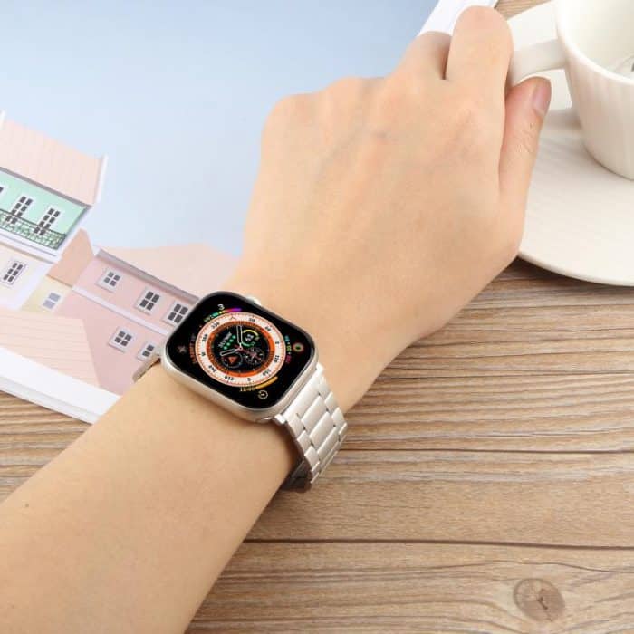 Magnetisches Uhrenarmband aus Stahl mit drei Perlen, For Apple Watch 46mm / 49mm / 45mm / 44mm, For Apple Watch 42mm / 41mm / 40mm / 38mm – Bild 4