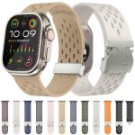 Kalebol Mesh Silver Umbrella Buckle Silicone Strap, For Apple Watch 46mm / 49mm / 45mm / 44mm, For Apple Watch 42mm / 41mm / 40mm / 38mm – Bild 2