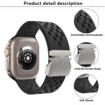 Kalebol Mesh Silver Umbrella Buckle Silicone Strap, For Apple Watch 46mm / 49mm / 45mm / 44mm, For Apple Watch 42mm / 41mm / 40mm / 38mm – Bild 3