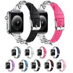 Metal Chain Leather Denim Watch Band, For Apple Watch 46mm / 49mm / 45mm / 44mm, For Apple Watch 42mm / 41mm / 40mm / 38mm – Bild 2