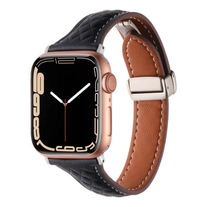 Kalebol Diamond Pattern Magnetic Buckle Leather Strap, For Apple Watch 46mm / 49mm / 45mm / 44mm, For Apple Watch 42mm / 41mm / 40mm / 38mm – Bild 1