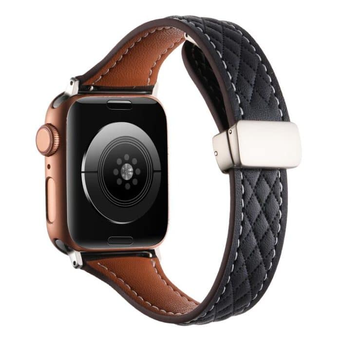 Kalebol Diamond Pattern Magnetic Buckle Leather Strap, For Apple Watch 46mm / 49mm / 45mm / 44mm, For Apple Watch 42mm / 41mm / 40mm / 38mm – Bild 5
