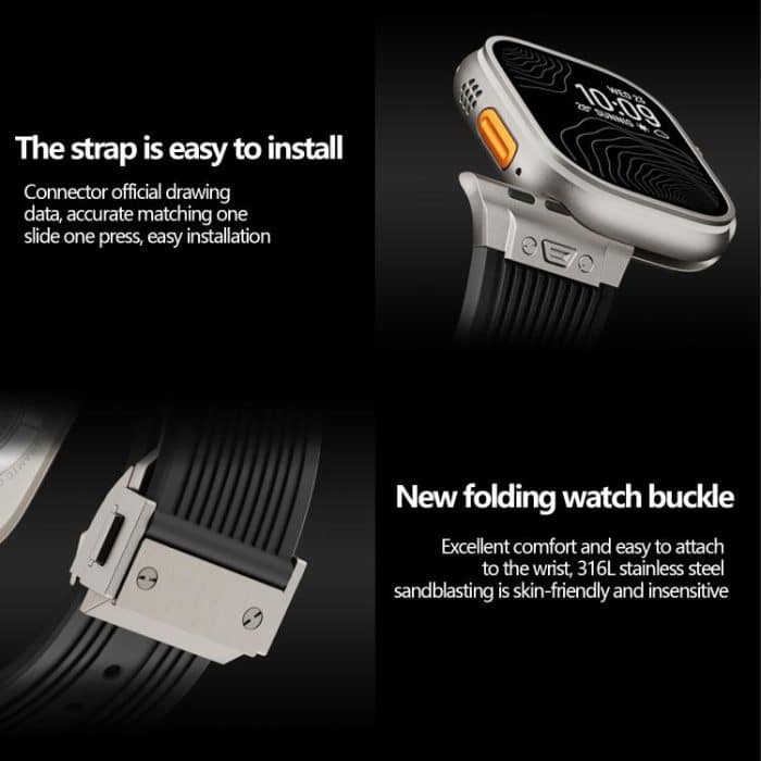 Kalebol High Elasticity L-shaped Nail Silicone Strap, For Apple Watch 46mm / 49mm / 45mm / 44mm, For Apple Watch 42mm / 41mm / 40mm / 38mm – Bild 5