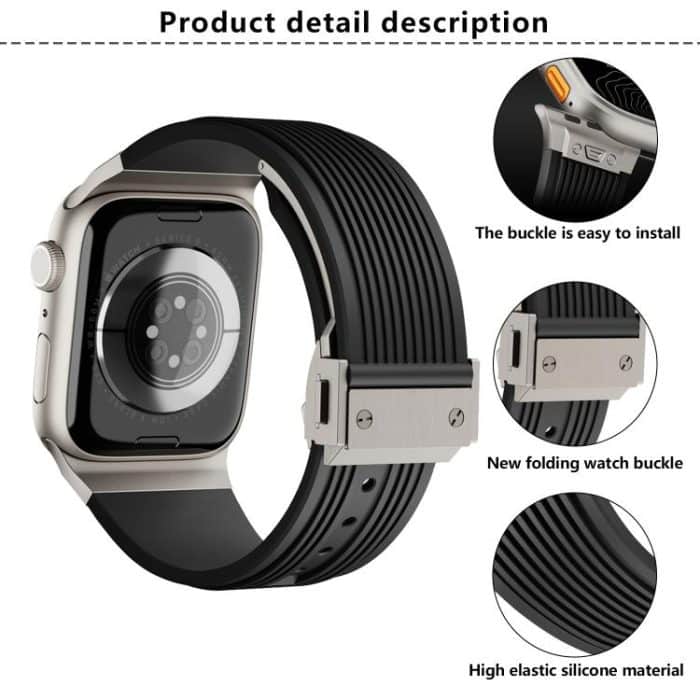 Kalebol High Elasticity L-shaped Nail Silicone Strap, For Apple Watch 46mm / 49mm / 45mm / 44mm, For Apple Watch 42mm / 41mm / 40mm / 38mm – Bild 6