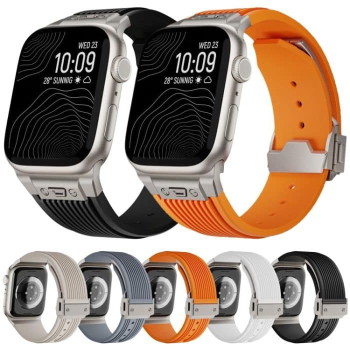 Kalebol High Elasticity L-shaped Nail Silicone Strap, For Apple Watch 46mm / 49mm / 45mm / 44mm, For Apple Watch 42mm / 41mm / 40mm / 38mm – Bild 7