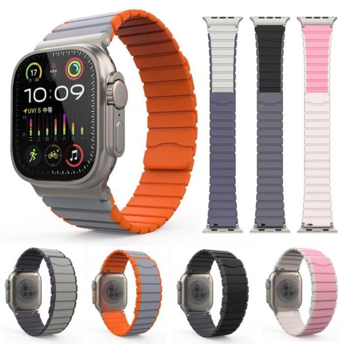 Kalebol Magnetic Silicone Strap, For Apple Watch 46mm / 49mm / 45mm / 44mm, For Apple Watch 42mm / 41mm / 40mm / 38mm – Bild 2