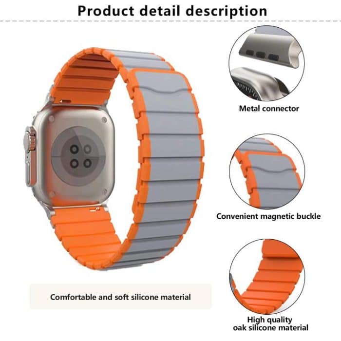 Kalebol Magnetic Silicone Strap, For Apple Watch 46mm / 49mm / 45mm / 44mm, For Apple Watch 42mm / 41mm / 40mm / 38mm – Bild 3
