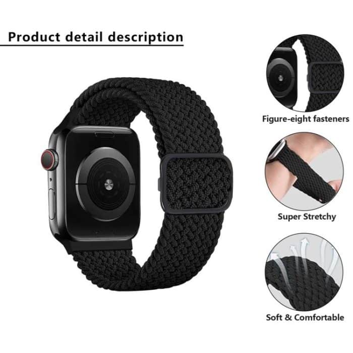 Kalebol Eight Buckle Nylon Braided Watch Band, For Apple Watch 46mm / 49mm / 45mm / 44mm, For Apple Watch 42mm / 41mm / 40mm / 38mm – Bild 3