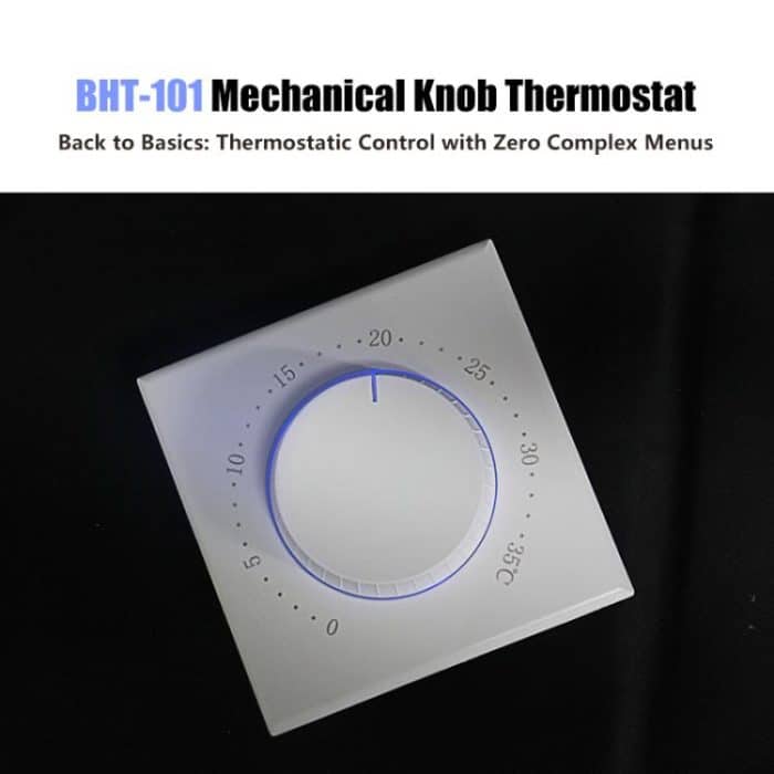 Smart Home Screenless Knob Thermostat with Dual Color LED Indicator, BHT-101GAL Water Heating, BHT-101GBL Electric Heating, BHT-101GCL Boiler Heating – Bild 3