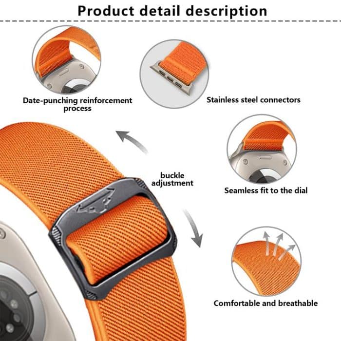 Kalebol Bull Bead Buckle Elastic Nylon Watch Band, For Apple Watch 46mm / 49mm / 45mm / 44mm, For Apple Watch 42mm / 41mm / 40mm / 38mm – Bild 4