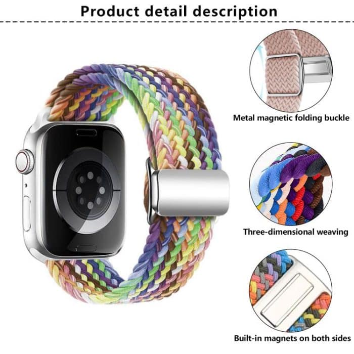 Kalebol Nylon Loop Magnetic Buckle Watch Band, For Apple Watch 46mm / 49mm / 45mm / 44mm, For Apple Watch 42mm / 41mm / 40mm / 38mm – Bild 4