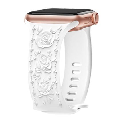 Kalebol 8-shaped Buckle Rose Embossed Silicone Watch Band