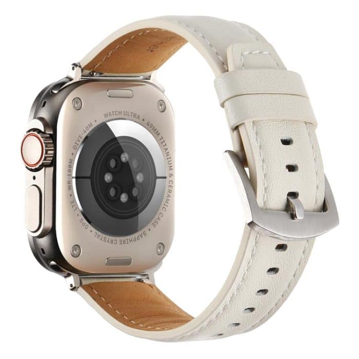 Kalebol Plain Genuine Leather Watch Band, For Apple Watch 46mm / 49mm / 45mm / 44mm, For Apple Watch 42mm / 41mm / 40mm / 38mm – Bild 7