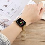 Butterfly Buckle New Five Beads Stainless Steel Watch Band, For Apple Watch 46mm / 49mm / 45mm / 44mm, For Apple Watch 42mm / 41mm / 40mm / 38mm – Bild 4