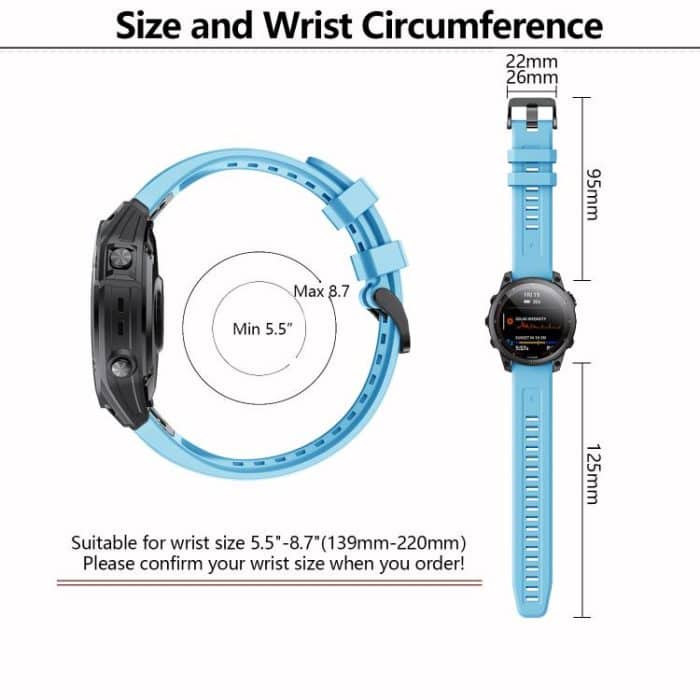 Kalebol Ladder Silicone Watch Band, For Garmin QuickFit 22mm, For Garmin QuickFit 26mm – Bild 4